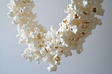 A Popcorn Wreath Hanging Against A Plain Background