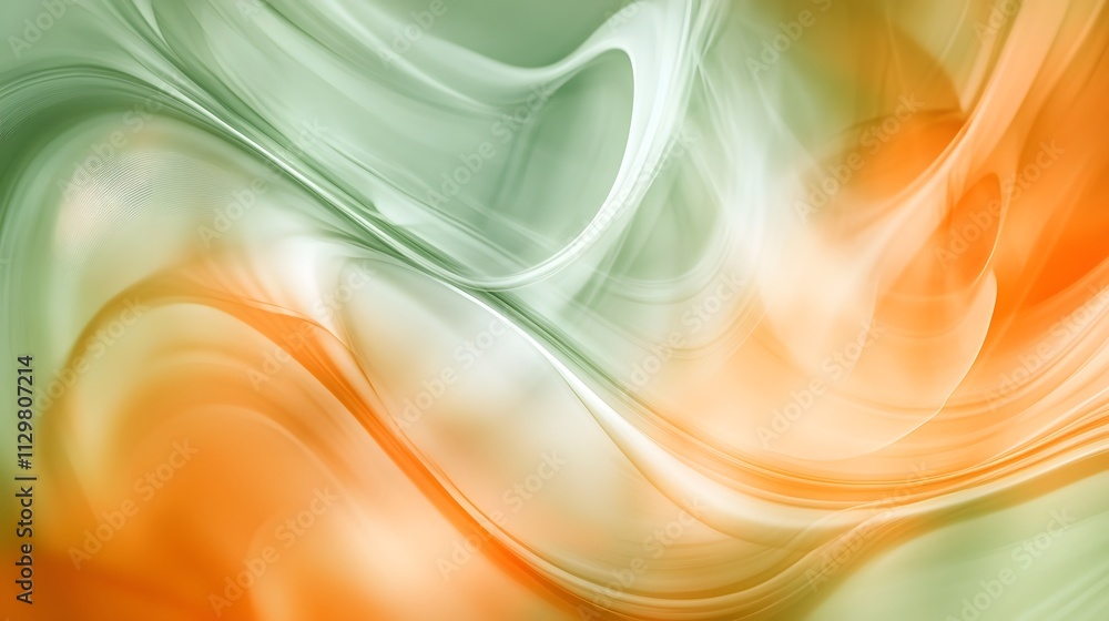 Poster a colorful, abstract background with a green and orange swirl. the colors are vibrant and the design