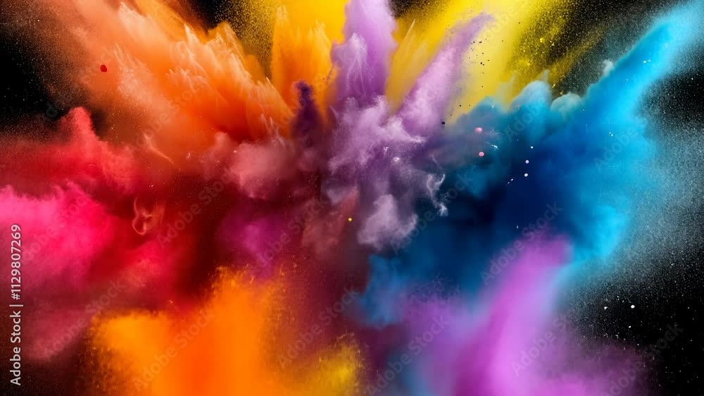 Poster Vibrant Color Explosion Abstract Art that captivates the viewer with its striking details