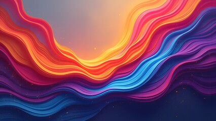 Vibrant abstract waves with warm sunset glow, perfect for modern art design projects