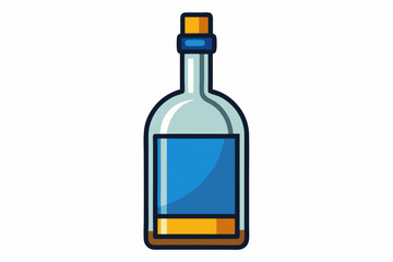 Empty liquor bottle on a white background vector art illustration