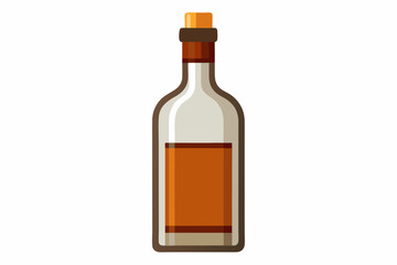 Empty liquor bottle on a white background vector art illustration