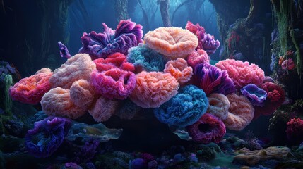 Obraz premium Vibrant Coral Reef Blooms In An Underwater Forest