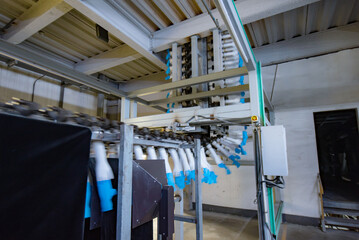 closeup of acrylonitrile butadiene gloves production line in a factory, north china