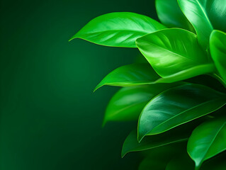 Vibrant green leaves with a smooth texture, showcasing nature's beauty in a close-up view, perfect for a calming image.