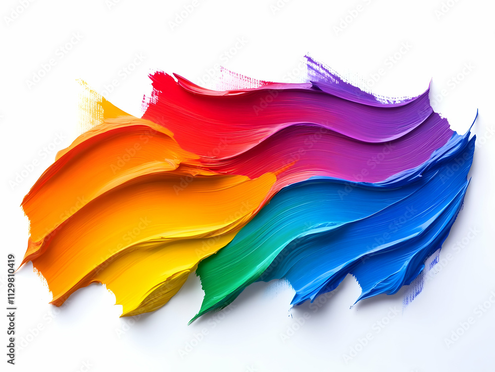 Poster vibrant rainbow paint strokes create a dynamic and colorful abstract background for creative project