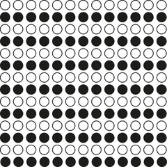 Dotted circle design. Alternating black white. Seamless pattern icon. Vector illustration.