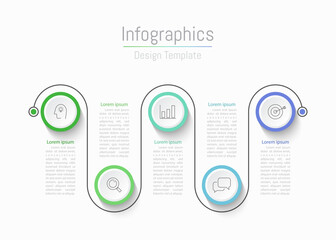 Infographic 5 options design elements for your business data. Vector Illustration.