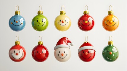Merry Christmas Smiley Ornaments 