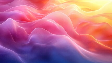 Obraz premium Iridescent Waves Minimalistic Abstract Fluid Design with Soft Rainbow Colors and Smooth Gradients