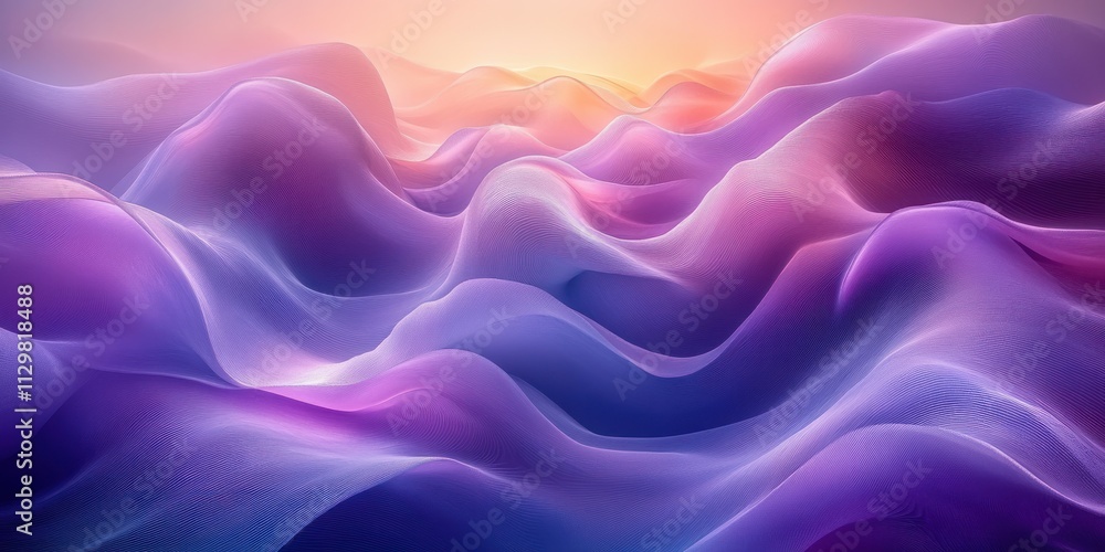 Poster futuristic abstract sculpture minimalist background design 3d render smooth flowing curves gradient 