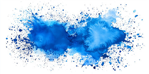 Obraz premium Blue watercolor background banner frame with watercolor texture and splash, big size 