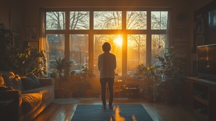 Woman in Distress Reflecting on Emotional Pain and Trauma in Cozy Living Room during Crisis and Anxiety