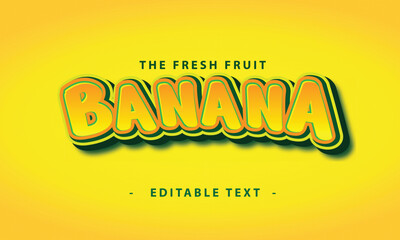 banana fruit text effect design