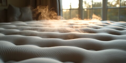 Steam Cleaning Mattress for Deep Hygiene Care and Allergy Relief in Bright Domestic Bedchamber