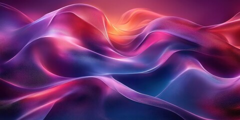 Fototapeta premium Abstract Sculpture with Smooth Curves in Purple and Blue Gradient Minimalist Digital Art