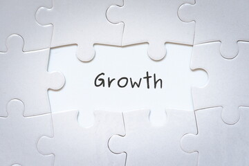 Fototapeta premium growth word and puzzles