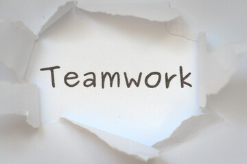 teamwork word on paper