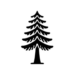 Evergreen Tree vector illustration isolated with layered branches, ideal for nature or outdoor-themed projects
