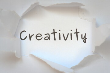 creativity word on paper