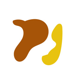 Brown yellow abstract shapes vectors decoration 