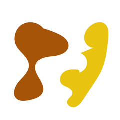 Brown yellow abstract shapes vectors decoration 