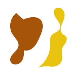 Brown yellow abstract shapes vectors decoration 