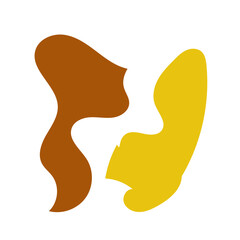 Brown yellow abstract shapes vectors decoration 