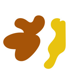 Brown yellow abstract shapes vectors decoration 