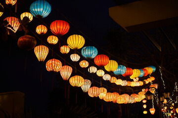 Colorful lanterns in Hoi An ancient town at night