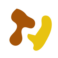 Brown yellow abstract shapes vectors decoration 