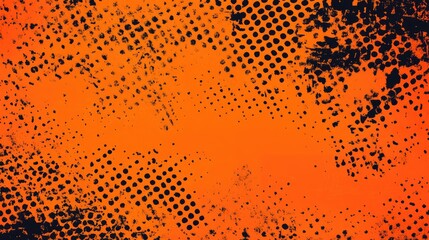 Orange pop art background in retro comic book style with halftone dotted design, vector illustration
