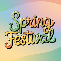 Obraz premium Colorful Spring Festival Announcement Design