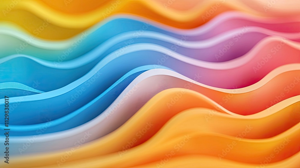 Poster map atlas concept. vibrant waves of colorful paper create a dynamic and modern abstract background.