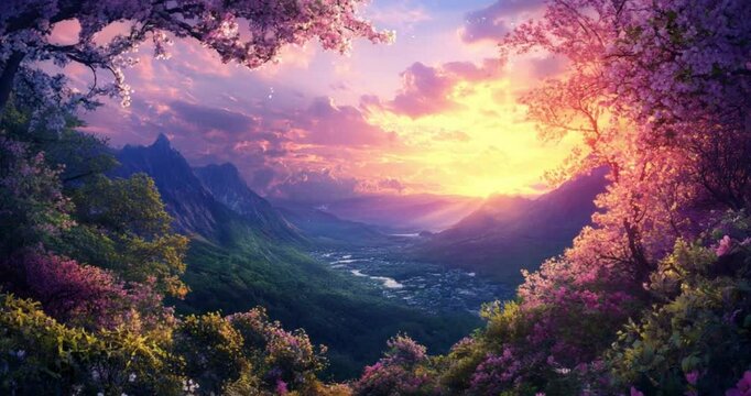 Embrace the beauty of the spring equinox with a vibrant image that captures the essence of renewal, showcasing blossoming flowers, lush greenery, and the harmonious balance of&nbsp;day&nbsp;and&nbsp;night.