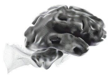 Abstract brain formed with dot patterns