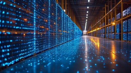 AI solutions enhancing product inventory management in a modern warehouse environment