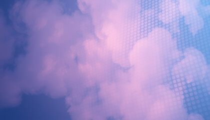 Obraz premium Pastel Cloudscape With Abstract Dotted Pattern