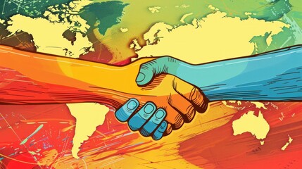 handshake, unity, cooperation, teamwork, partnership, diversity, culture, global connection, trust, agreement, friendship, collaboration, harmony, support, solidarity, communication, acceptance, assi