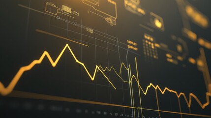 Close-up of digital screenshowing oil price graph withrising lines,symbolizingmarket fluctuations andeconomic trends in theenergy sector.