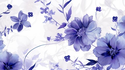 Elegant Purple Flowers in Soft Illustration