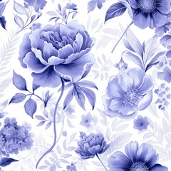 Elegant Purple Flowers in Soft Illustration