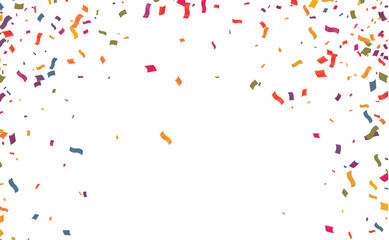 Colorful confetti on transparent background. Vector illustration. Eps 10.