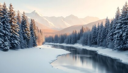 Snowy River Winter Mountain Landscape