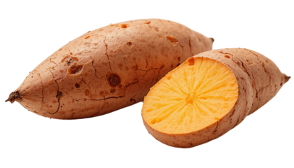 Sweet potatoes isolated on white background. Suitable for marketing or business purposes. PNG file