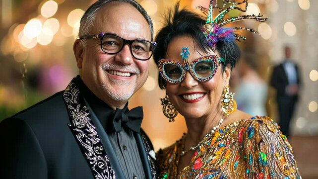 Elegant Couple at Festive Event