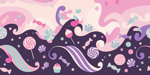 Sweet Candy Lollipop Swirl Background Design Pink Purple