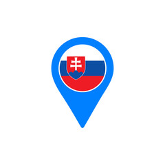 Slovakia location pin vector with national flag design