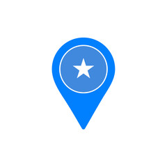 Somalia location pin vector with national flag design