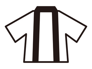 お祭りやセールで着るはっぴの線画アイコン